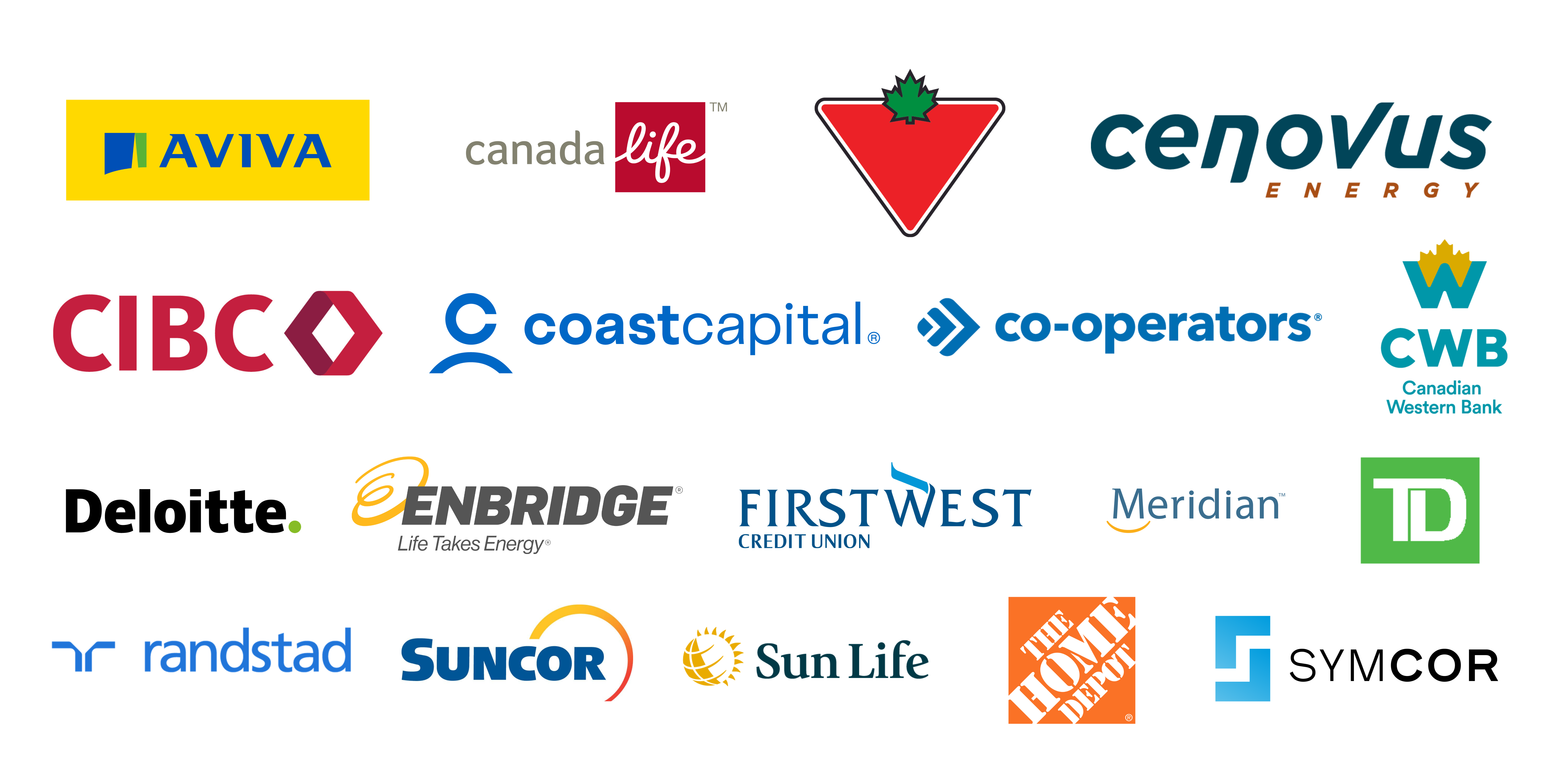 Cascade of logos featuring the members of the Corporate Community Engagement Council